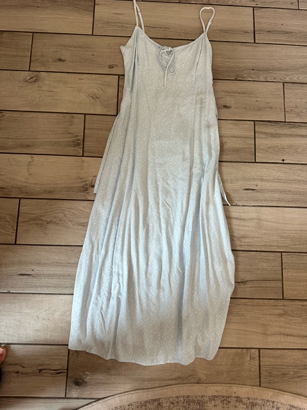 Brandy Melville Light Blue Floral Maxi Skirt